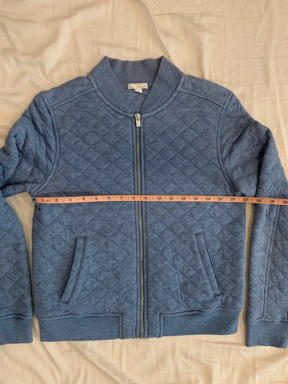 GAP Women quilted bomber jacket in light blue size M - Picture 8 of 11